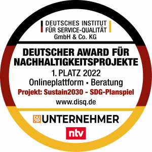 Deutscher Award für Nachhaltigkeitsprojekte, 1. Platz 2022 für Sustain2030